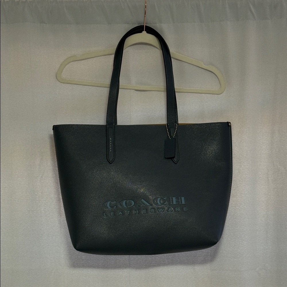 Coach Dark Teal Leather Tote